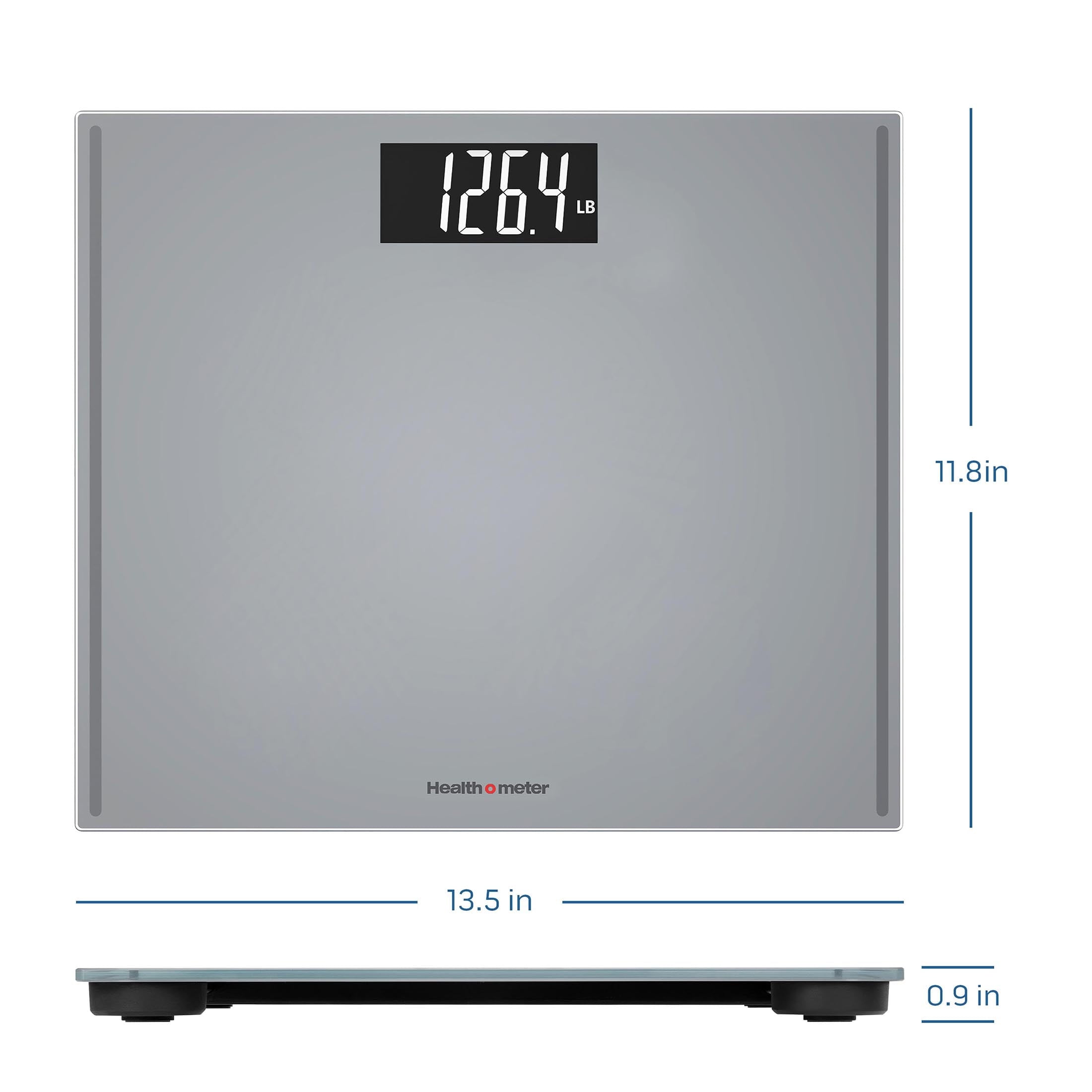 Health o meter Extra Wide Platform Digital Bathroom Scale with Advanced Technology, 500 lb Capacity, Grey