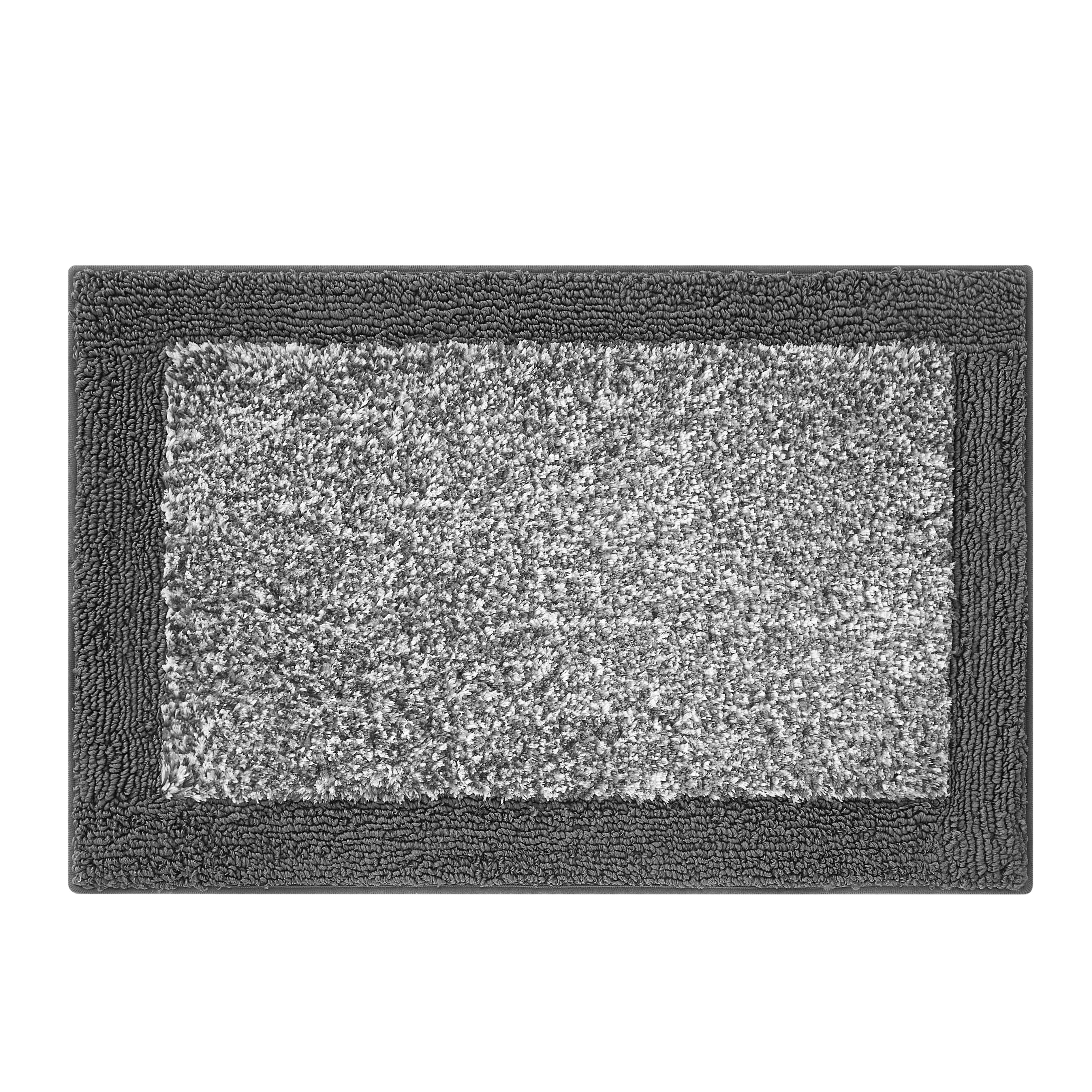 Mainstays 15-Piece Grey Blocks Bathroom Set – Geometric Shower Curtain, Bath Rugs & Hooks, Modern Washable Design