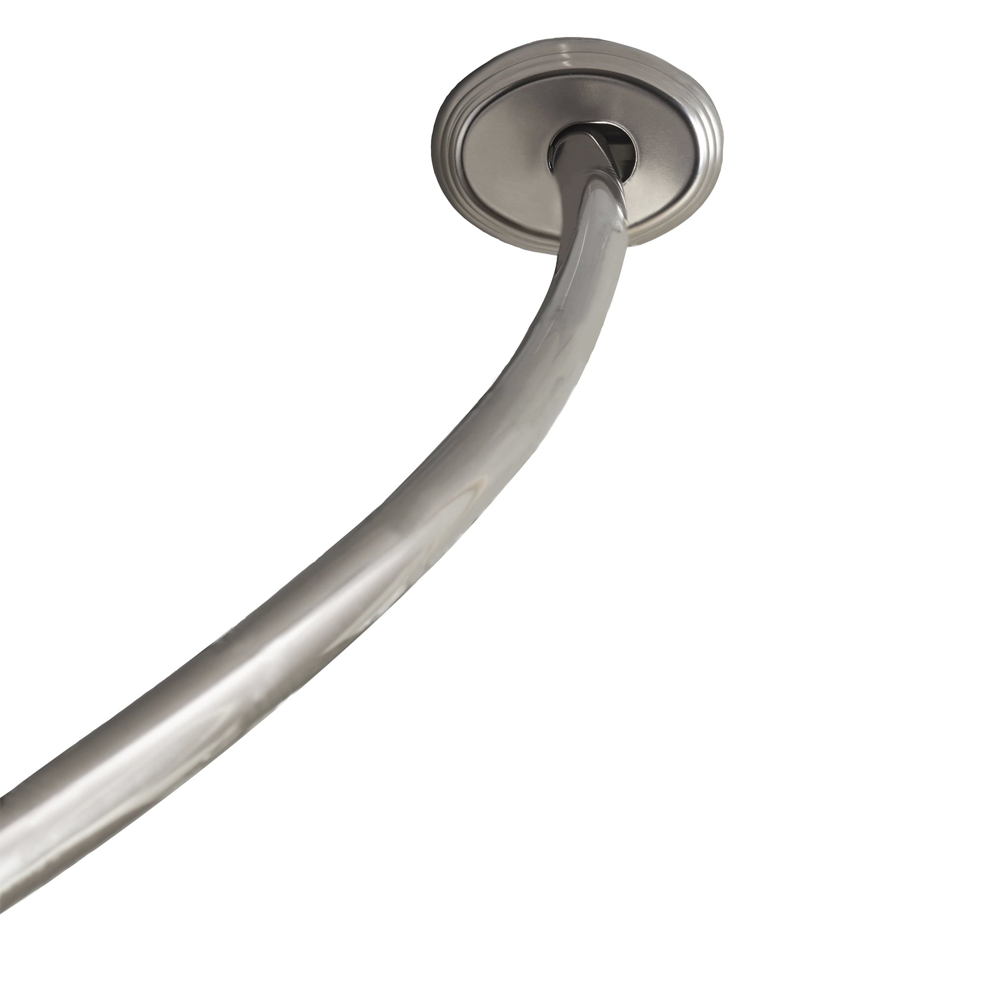 Better Homes & Gardens Dual Mount No Rust 50” to 72” Adjustable Curved Shower Curtain Rod, Nickel