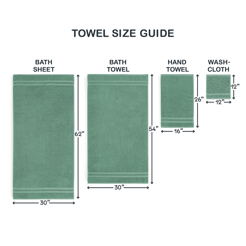 Mainstays Performance Cotton Bath Towel, Super Soft Quick Dry Fade Resistant, Solid Green