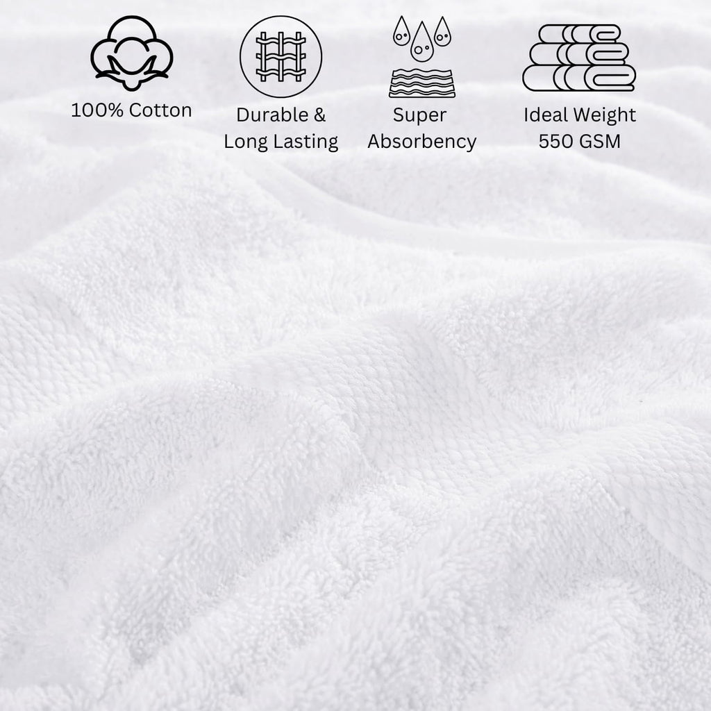 Casa Platino 100% Ring-Spun Cotton Bath Towels Set of 24 - 2 Bath Sheets, 2 Gym Towel, 2 Bath, 4 Fingertip, 6 Hand, 8 Washcloths, Gentle on Body, Quick Dry, Everyday Use – White