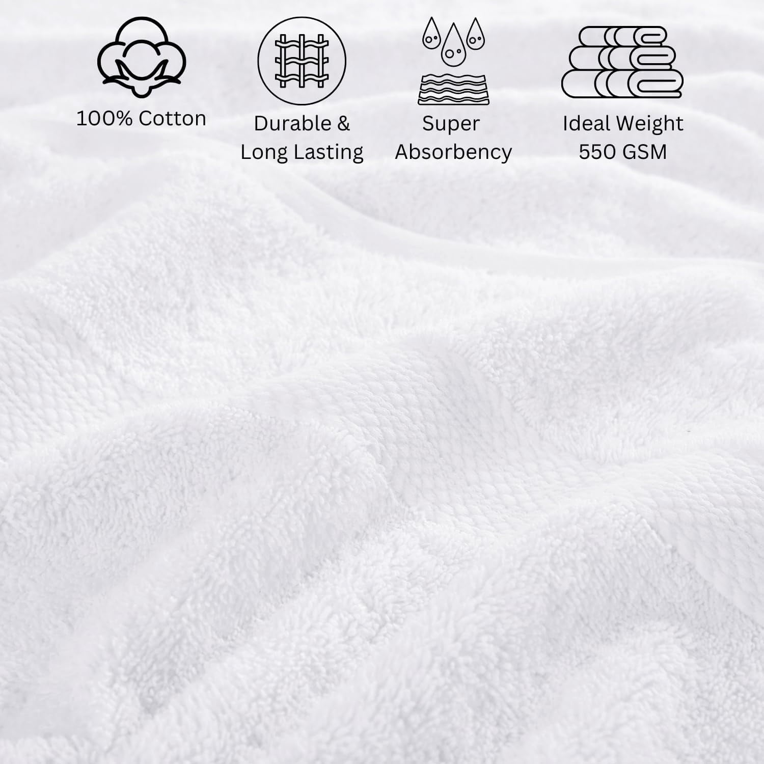 Casa Platino 100% Ring-Spun Cotton Bath Towels Set of 24 - 2 Bath Sheets, 2 Gym Towel, 2 Bath, 4 Fingertip, 6 Hand, 8 Washcloths, Gentle on Body, Quick Dry, Everyday Use – White