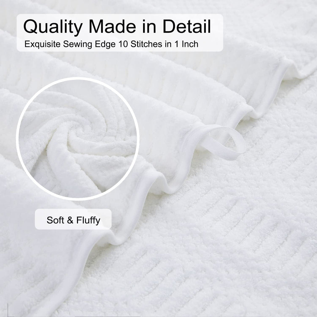 Jessy Home 4 Pack Large Bath Towel Set 600 GSM Ultra Soft Oversized White Towel Set 35"x70" Extra Large Bath Sheets