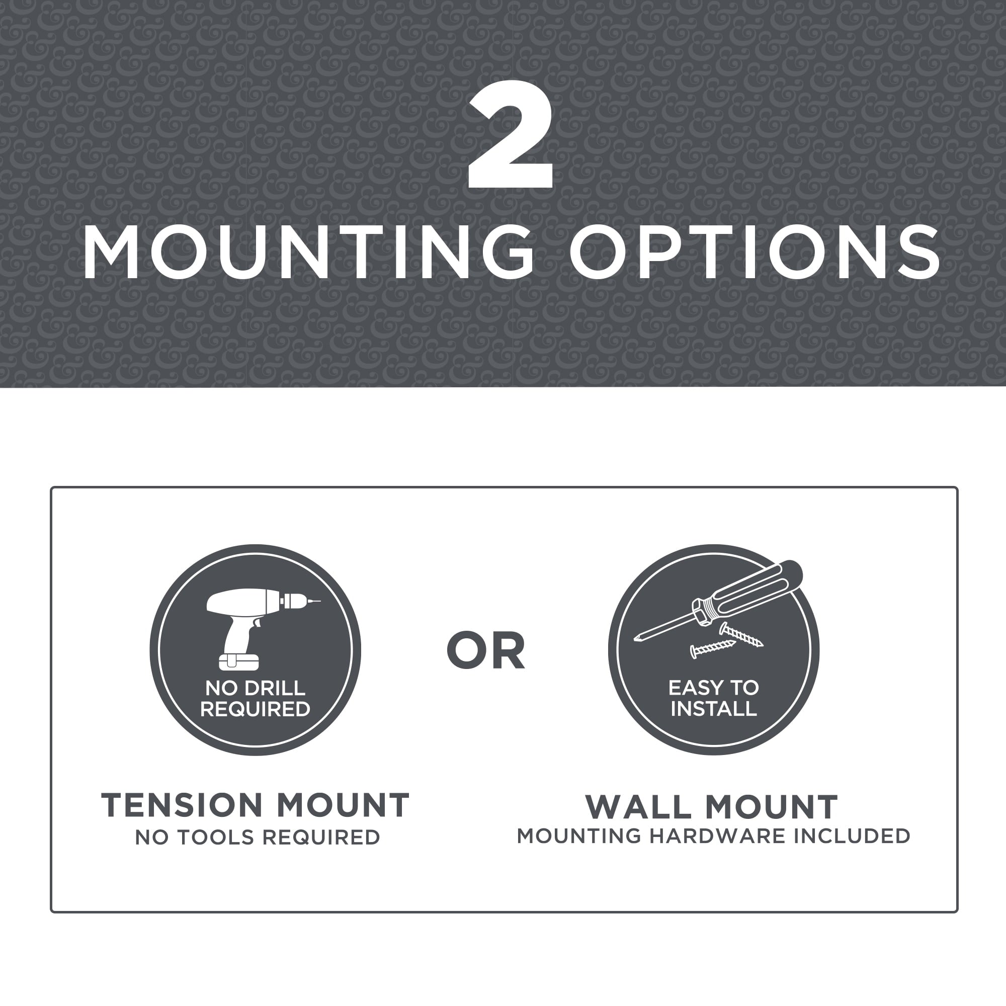 Better Homes & Gardens Dual Mount No Rust 50” to 72” Adjustable Curved Shower Curtain Rod, Nickel