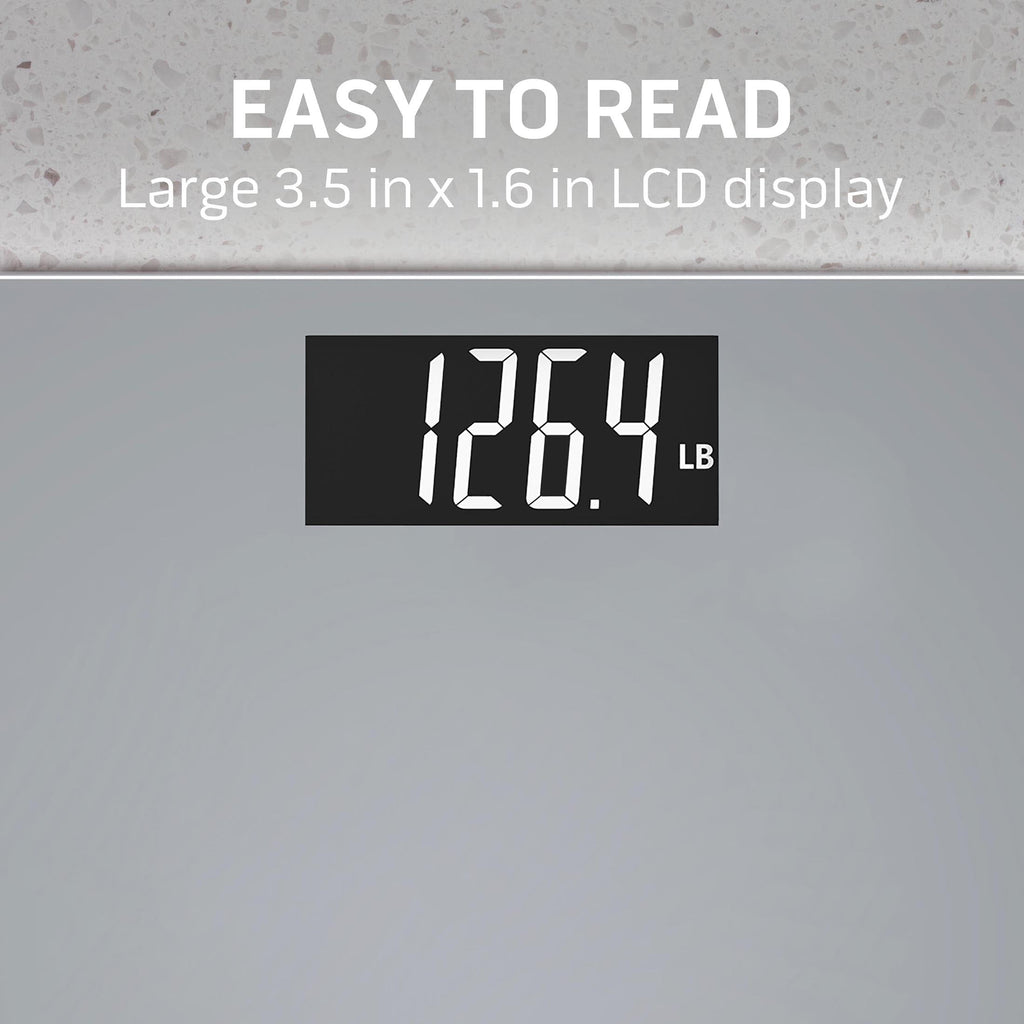 Health o meter Extra Wide Platform Digital Bathroom Scale with Advanced Technology, 500 lb Capacity, Grey