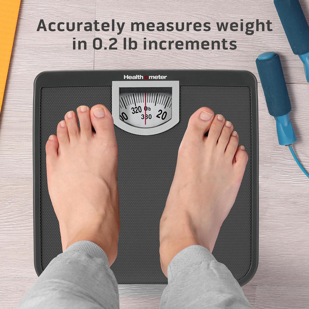 Health o meter Compact Dial Bathroom Scale, 330 lb. Capacity, Sturdy Metal Platform
